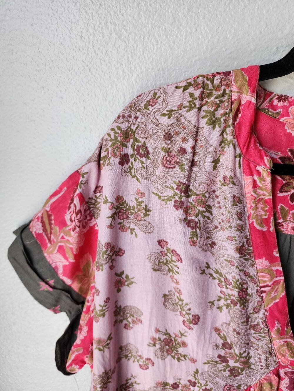 Free People Agnes Printed Mini Dress Size Medium In Pink Combo - Picture 3 of 9